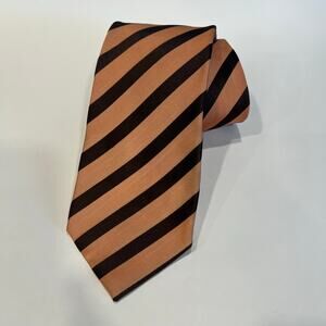 Luigi Borrelli Napoli 100% Silk Neck Tie Made in Italy Copper & Brown JP